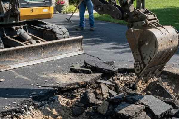 Asphalt clearing and excavation